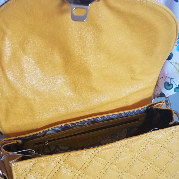 Charming Charlie Bags Nwt New Charming Charlie Yellow Quilted Bag